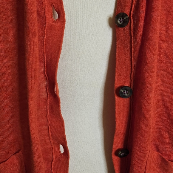 Anthropologie Moth Long Sleeve Button Up V-Neck Cardigan Size Slits Size Large - Picture 9 of 16